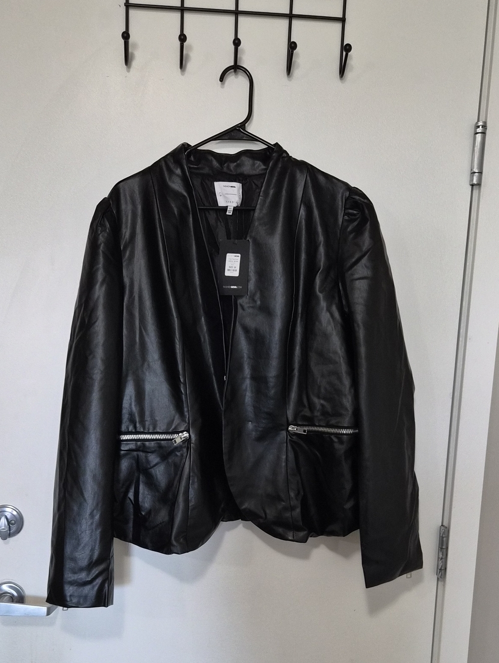 Fashion Nova/Cardi B Collab - I Got The Drip Faux Leather Jacket - Black